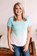 Load image into Gallery viewer, Fade Away Dip Dyed Tee In Aqua
