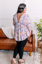 Load image into Gallery viewer, Party For Two Blouse In Coral And Periwinkle Florals
