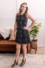 Load image into Gallery viewer, I’m A Wild One Leopard Print A line Dress With Front Slit In Black &amp; White
