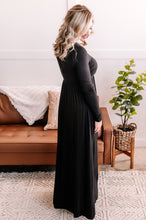 Load image into Gallery viewer, Cover Girl Twisted Front Long Sleeve Maxi Dress in Soft Black By White Birch
