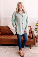 Load image into Gallery viewer, Beyond The Pale Cable Knit Button Down Top In Sage
