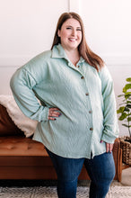 Load image into Gallery viewer, Beyond The Pale Cable Knit Button Down Top In Sage
