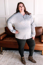 Load image into Gallery viewer, Something Nice To Say Henley Top In Heathered Grey
