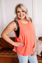 Load image into Gallery viewer, Muscle Out The Competition Sleeveless Muscle Tee In Coral
