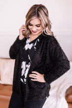 Load image into Gallery viewer, Stay With Me Feather Cardigan In Black
